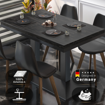 MPA | Bistro solid bord | Rektangulær | 120 x 70 x 81 cm | Wenge Svart / Svart