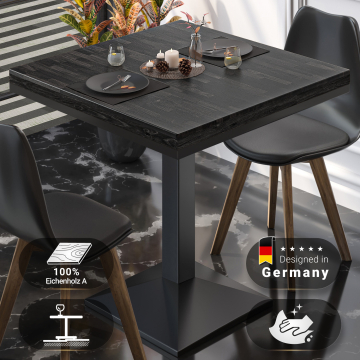 MPA | Bistro Stevige Tafel | Vierkant | 80 x 80 x 81 cm | Wengé Zwart / Zwart