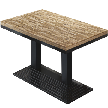 MPY | Bistro Massiivinen pöytä | Suorakaiteen muotoinen | 130 x 80 x 81 cm | Tammi / Musta