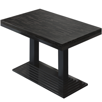 MPY | Bistro Massiv Tisch | Rechteckig | 120 x 70 x 81 cm | Wenge Schwarz / Schwarz