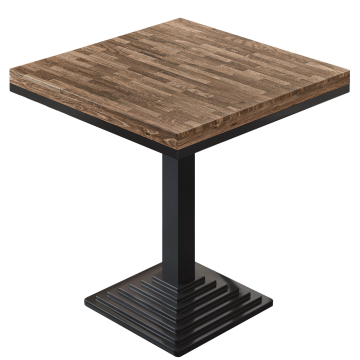 MPY | Bistro solid bord | Firkantet | 80x80x81cm | Valnøtt/Sort