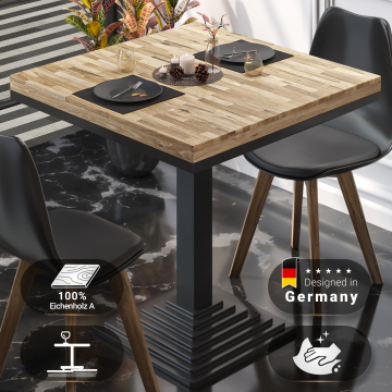 MPY | Bistro Solid Table | Square | 70 x 70 x 81 cm | Oak / Black
