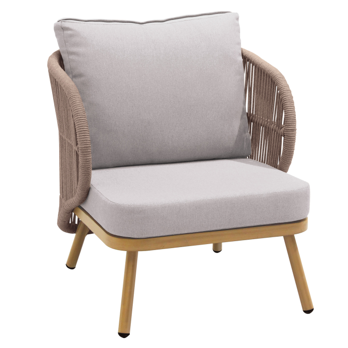 NANCY | Bistro Terrassen Sessel | Taupe | + Sitzkissen