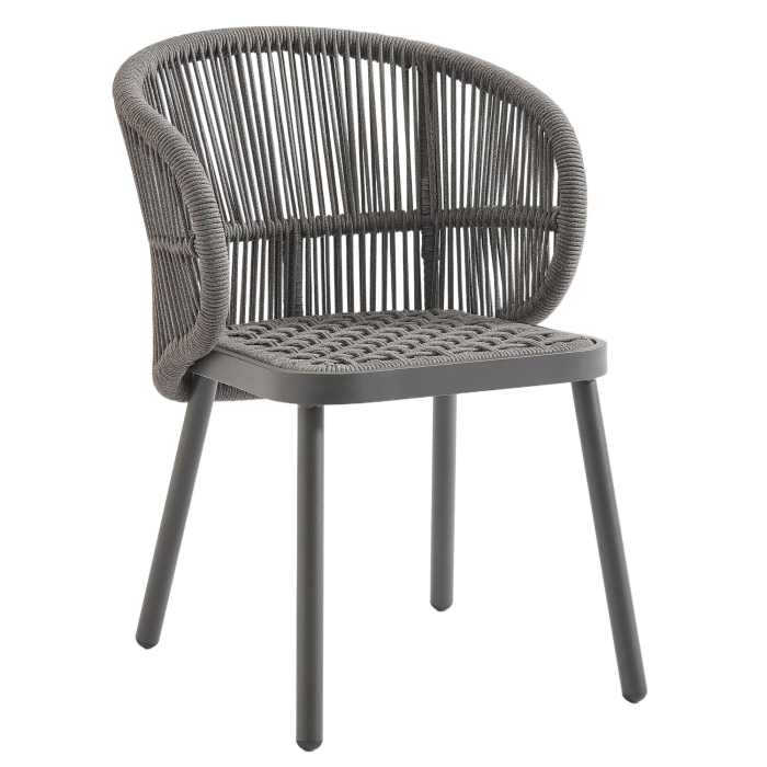 NANCY | Chaise de terrasse Bistro | Gris foncé