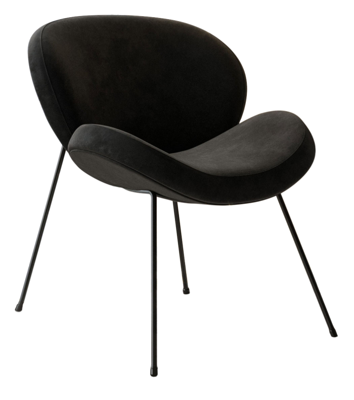 NAOMI | Ontwerpersstoel | Velours | Zwart