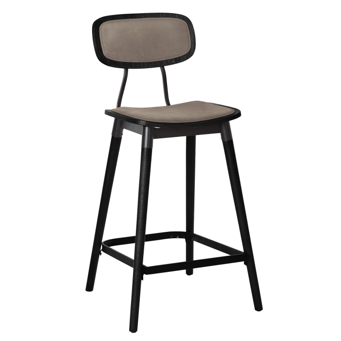 Natalia | Bistro Holz Barstoel | Zitting Velours | Taupe
