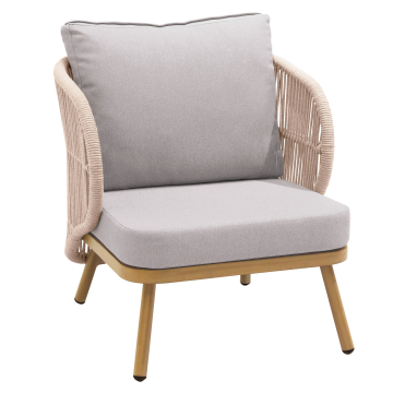 NANCY | Fauteuil de terrasse Bistro | Crème | + Coussin de siège