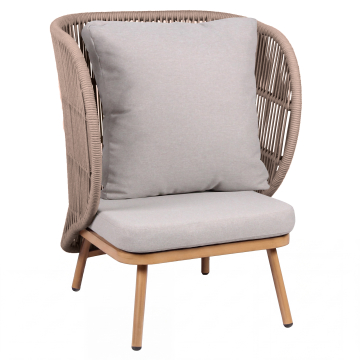NANCY BIG | Bistro Terrassen Sessel | Taupe | + Sitzkissen