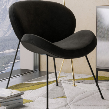 NAOMI | Designerstuhl | Samt | Schwarz