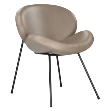 Naomi | Hotel Stuhl | Taupe | Leder