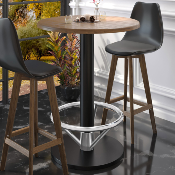 NIZZA FOOT | Bistro Stehtischgestell | Schwarz | Fuß: Ø 50 cm | Höhe: 105 cm | mit Fußring