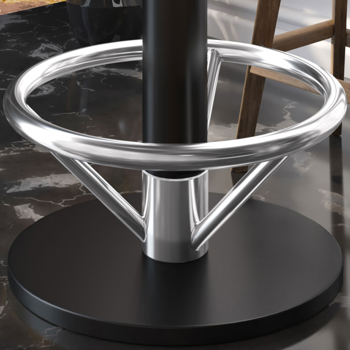 NIZZA FOOT | Bistro Stehtischgestell | Schwarz | Fuß: Ø 50 cm | Höhe: 105 cm | mit Fußring