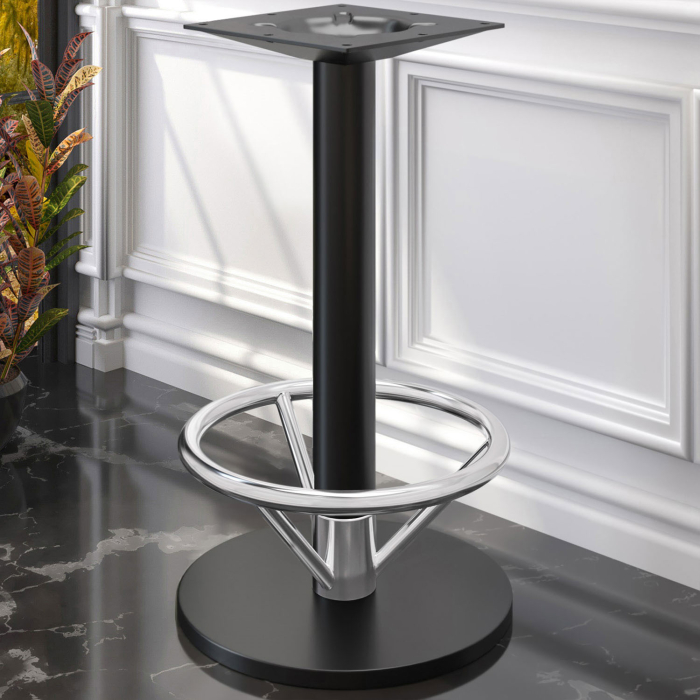 NIZZA FOOT | Bistro Stehtischgestell | Schwarz | Fuß: Ø 50 cm | Höhe: 105 cm | mit Fußring