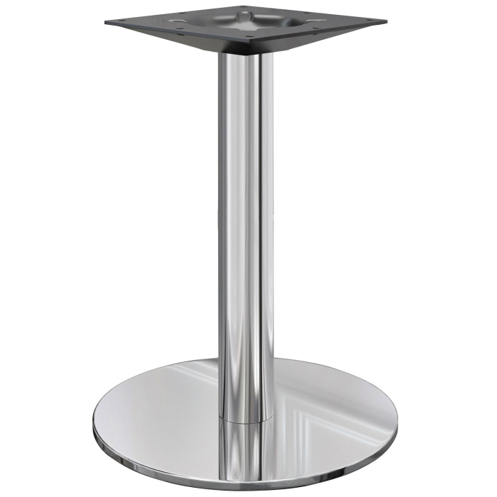 NIZZA | Estructura de mesa de bistró | Acero inoxidable | Altura: 71 cm | Placa base: Ø 50 cm | Columna: Ø 7,6 cm