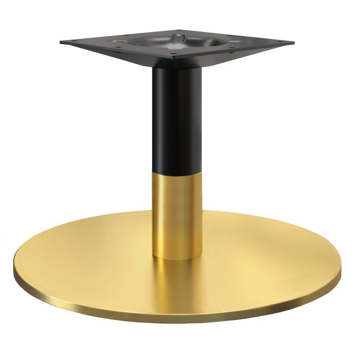 NIZZA PREMIUM | Bistro Lounge bordstativ | Svart Gull | Høyde: 35 cm | Bunnplaten: Ø 50 cm | Søyle: Ø 7,6 cm