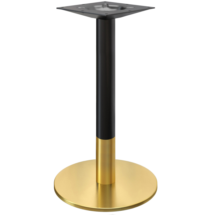NIZZA PREMIUM | Bistro lounge table frame | Black Gold | Height: 104 cm | Base plate: Ø 50 cm | Column: Ø 7.6 cm