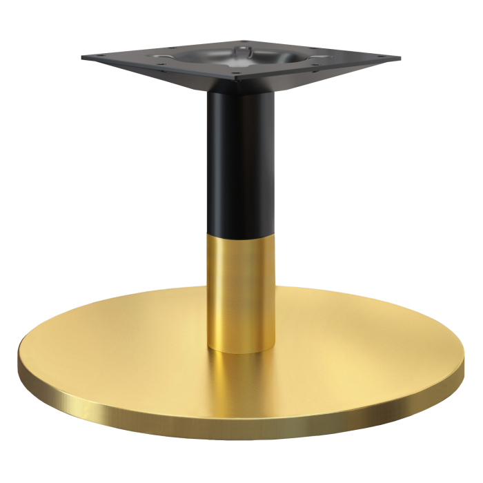 NIZZA PREMIUM | Bistro lounge table base | Black Gold | Height: 35 cm | Base plate: Ø 50 cm | Column: Ø 7.6 cm