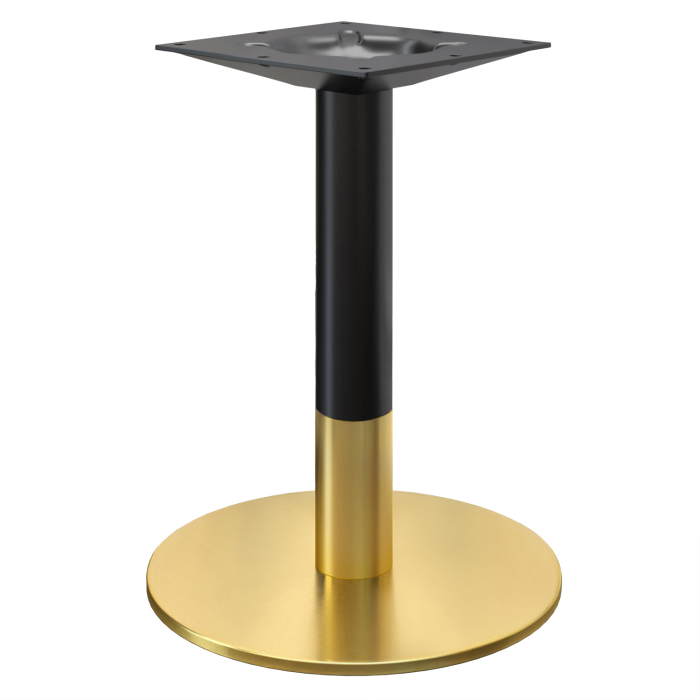 NIZZA PREMIUM | Struttura tavolo bistrò | Nero Oro | Altezza: 71 cm | Base: Ø 50 cm | Colonna: Ø 7,6 cm