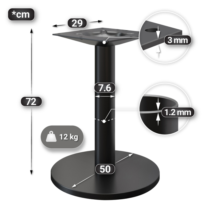 MN | Bistro massivt bord | runt | Ø 70 x 77 cm | ek / svart MN | Bistro massivt bord | runt | Ø 70 x 77 cm | ek / svart