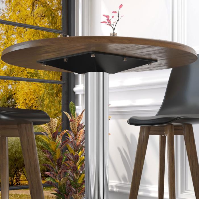 Nizza | Base tavoli alti | Acciaio inox | Piede: Ø 50 cm | Colonna: 7,6 x 105 cm | con anello per i piedi Nizza | Base tavoli alti | Acciaio inox | Piede: Ø 50 cm | Colonna: 7,6 x 105 cm | con anello per i piedi