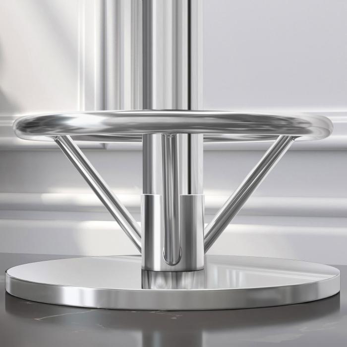 Nizza | Base tavoli alti | Acciaio inox | Piede: Ø 50 cm | Colonna: 7,6 x 105 cm | con anello per i piedi Nizza | Base tavoli alti | Acciaio inox | Piede: Ø 50 cm | Colonna: 7,6 x 105 cm | con anello per i piedi