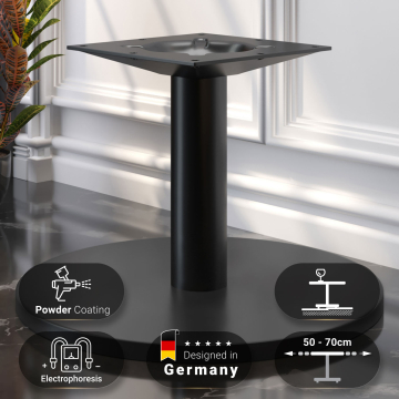 NIZZA | Estructura de mesa de bistró lounge | Negro | Pie: Ø 45 cm | Altura: 36 cm