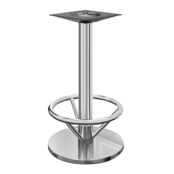 Nizza | Understell til barbord | Rustfritt stål | Fot: Ø 50 cm | Søyle: 7,6 x 105 cm | med fotring