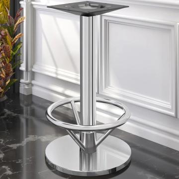 Nizza | Telaio del tavolo da bar bistrot | Edelstahl | Fuß: Ø 50 cm | Säule: 7,6 x 105 cm | mit Fußring