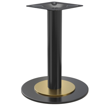 Nizza | Bistro Bordstel | Guld/ Sort | Højde: 72 cm | Sæde: Ø 7,6 cm | Bundplade: Ø 50 cm