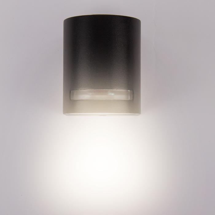 NORA utendørs vegglampe sort aluminium moderne opp og ned spotlight 11W GU10 8cm IP44 NORA utendørs vegglampe sort aluminium moderne opp og ned spotlight 11W GU10 8cm IP44