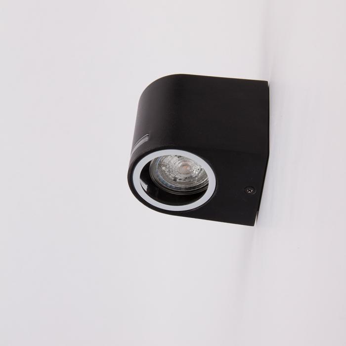 NORA utendørs vegglampe sort aluminium moderne opp og ned spotlight 11W GU10 8cm IP44 NORA utendørs vegglampe sort aluminium moderne opp og ned spotlight 11W GU10 8cm IP44