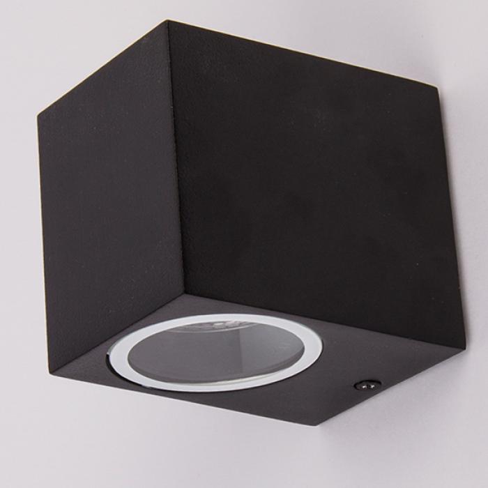 NOVA utendørs vegglampe sort aluminium moderne opp og ned spotlight 35W GU10 8cm IP44