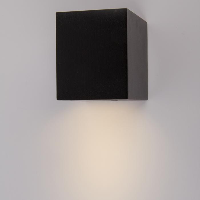 NOVA utendørs vegglampe sort aluminium moderne opp og ned spotlight 35W GU10 8cm IP44