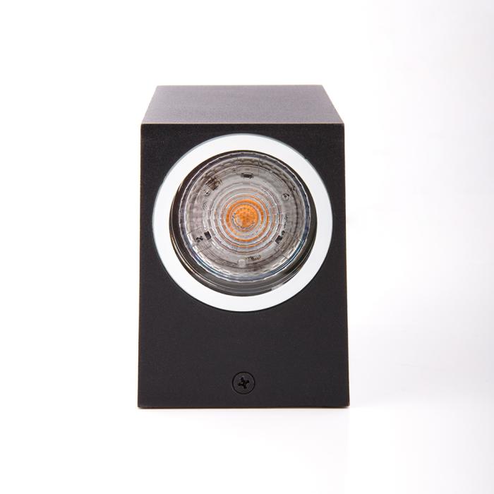 NOVA utendørs vegglampe sort aluminium moderne opp & ned spotlight 20W 2xGU10 14cm IP44 NOVA utendørs vegglampe sort aluminium moderne opp & ned spotlight 20W 2xGU10 14cm IP44