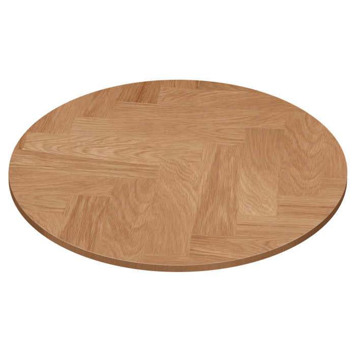 OAK VENEER PREMIUM | Gastro Eichenfurnier Tischplatte | Ø 60 x 2,5 cm | Eiche | Rund | Fischgrät