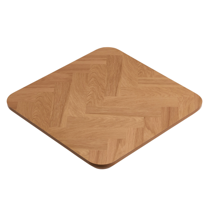 TAMMIVIILU | Gastro-tammiviilulla päällystetty pöytälevy | 60 x 60 x 2,5 cm | Tammi | Neliönmuotoinen | Kalanruotokuvioinen