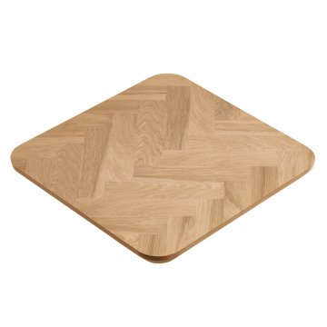 OAK VENEER | Gastro Eichenfurnier Tischplatte | 60 x 60 x 2,5 cm | Eiche | Quadratisch | Fischgrät