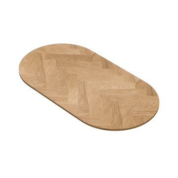 OAK VENEER | Gastro Eichenfurnier Tischplatte | 230 x 110 x 4 cm | Eiche | Oval Rund | Fischgrät