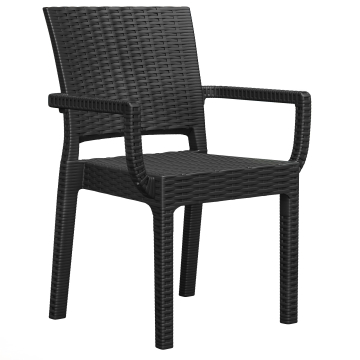 OLIVIA ARM | Caféstol i rattan | Sort | Plast | Stabelbar