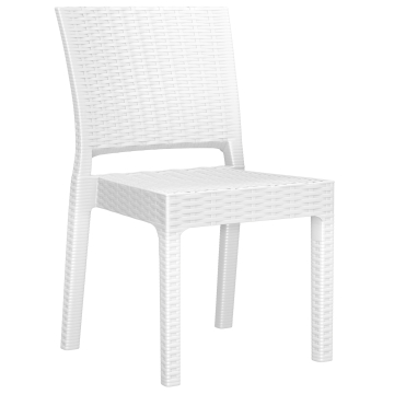OLIVIA | Sedia bistrot in rattan | Bianco | Plastica