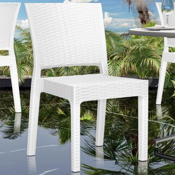 OLIVIA | Rattan Bistro Chair | White | Plastic