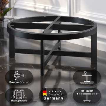 ORLANDO | Bistro Lounge Tischgestell | Ø68,5 x H30 cm | Schwarz