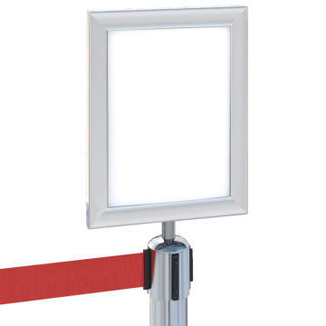 OSCAR | Info Board | Chrome | A4 | Attachment for Stanchion Post