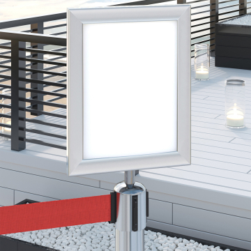 OSCAR | Info Board | Chrome | A4 | Attachment for Stanchion Post