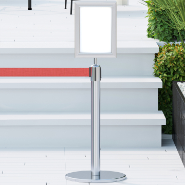 OSCAR | Info Stand | Chrome | A4 | Belt length: 2m
