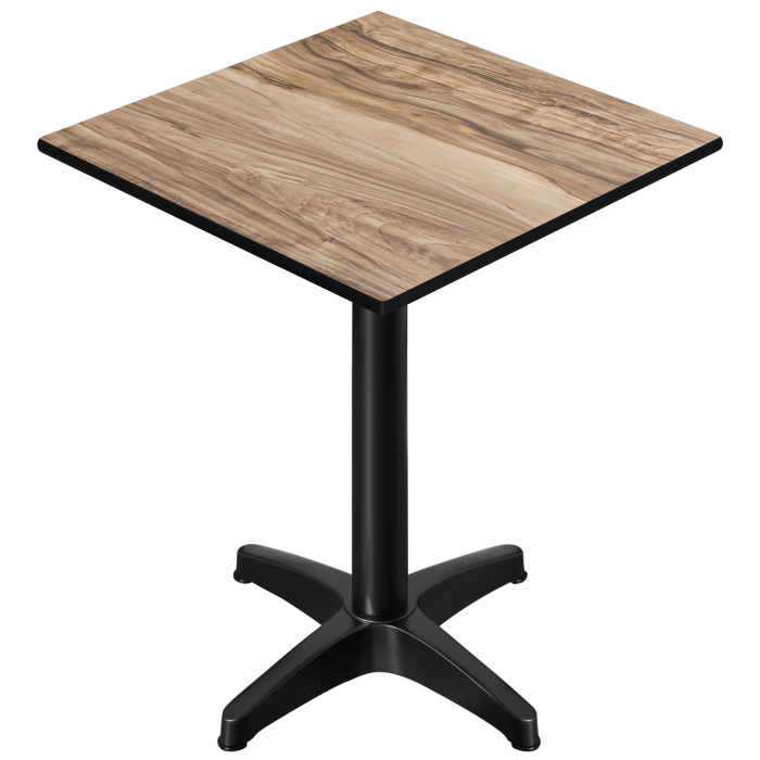 CPBL | HPL Compact Bistro Stand Table | 60 x 60 x 110 cm | Foldable + Extra Weight | Sheesham / Black