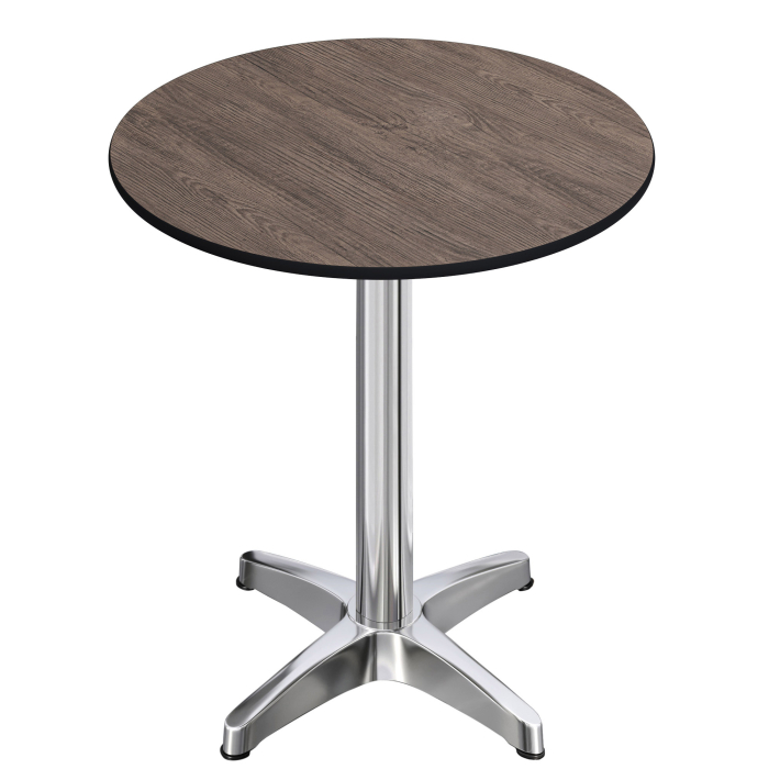CPBL | HPL Compact Bistro Höjdbord | Ø 60 x 110 cm | Fällbar + Extra vikt | Ljus Wenge / Aluminium