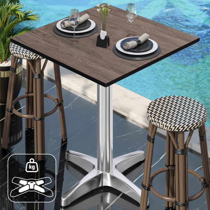 CPBL | HPL Compact Bistro Stół Wysoki | 70 x 70 x 110 cm | + Dodatkowy ciężar | Lekki Wenge / Aluminium CPBL | HPL Compact Bistro Stół Wysoki | 70 x 70 x 110 cm | + Dodatkowy ciężar | Lekki Wenge / Aluminium