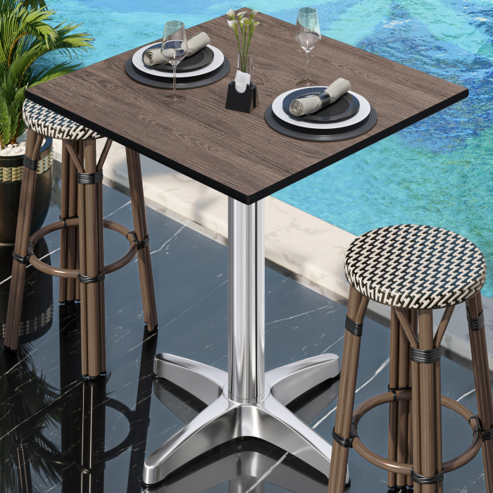 CPBL | HPL Compact Bistro Stół Wysoki | 70 x 70 x 110 cm | + Dodatkowy ciężar | Lekki Wenge / Aluminium CPBL | HPL Compact Bistro Stół Wysoki | 70 x 70 x 110 cm | + Dodatkowy ciężar | Lekki Wenge / Aluminium