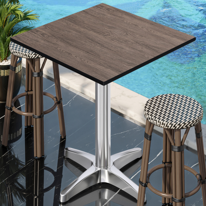 CPBL | HPL Compact Bistro Stół Wysoki | 70 x 70 x 110 cm | + Dodatkowy ciężar | Lekki Wenge / Aluminium CPBL | HPL Compact Bistro Stół Wysoki | 70 x 70 x 110 cm | + Dodatkowy ciężar | Lekki Wenge / Aluminium